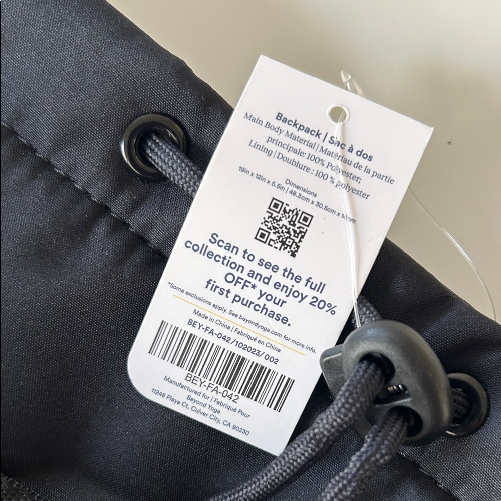 Beyond Yoga Black Convertible Drawstring Backpack Tote - Picture 4 of 5